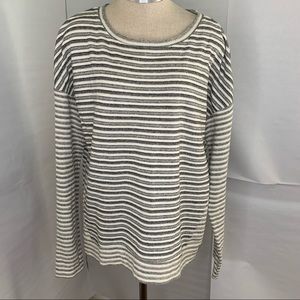 Lou & Grey Striped Thick Soft Cotton Long Sleeve Top Size Large